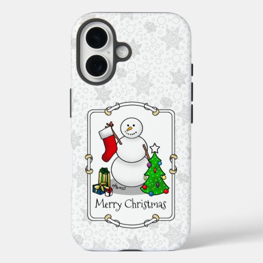 メリークリスマス 2 ツリー ストッキング スノーマン Case-Mate iPhoneケース (裏面)