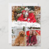 メリークリスマス 3枚の写真コラージュ シーズンカード (正面)