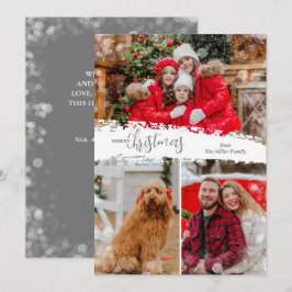 メリークリスマス 3枚の写真コラージュ シーズンカード