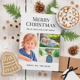 メリークリスマス 3枚の写真コラージュ 叔父 叔母 シーズンカード