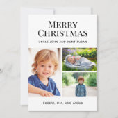 メリークリスマス 3枚の写真コラージュ 叔父 叔母 シーズンカード (正面)