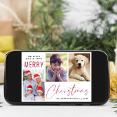 メリークリスマス 3枚の写真 赤い手書き風文字 シーズンカード