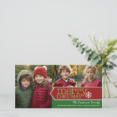 メリークリスマス – 3枚の写真 – 赤い緑 シーズンカード (スタンド正面)