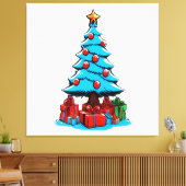 メリークリスマス 3D キャンバスプリント (インサイチュ (リビング))