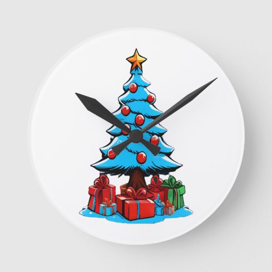 メリークリスマス 3D ラウンド壁時計 (正面)