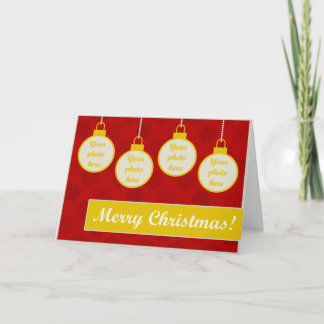 メリークリスマス! 4匹のカスタムな写真のオーナメント シーズンカード