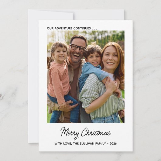 メリークリスマス 4枚の家族写真コラージュ シーズンカード (正面)