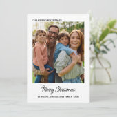 メリークリスマス 4枚の家族写真コラージュ シーズンカード (スタンド正面)