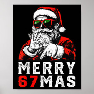 メリークリスマス 6 7 ミーム おもしろ サンタ 67 手 Xmas ポスター