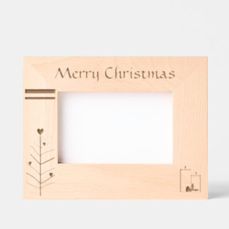 「メリークリスマス」(6 x 4") レーザー彫刻フレーム