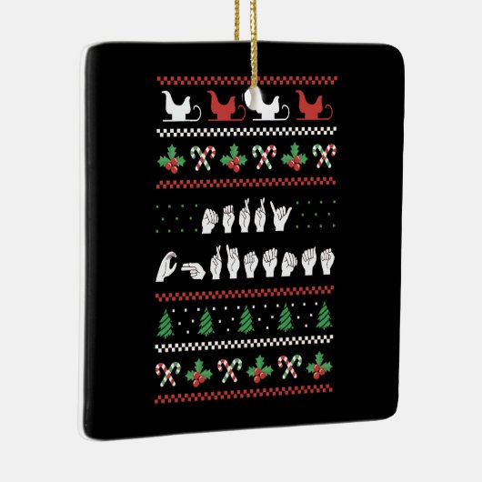 メリークリスマス – ASLアメリカ手話I セラミックオーナメント (右)