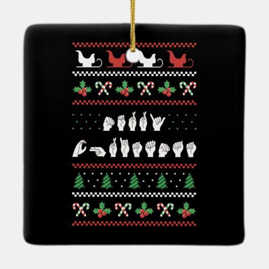 メリークリスマス – ASLアメリカ手話I セラミックオーナメント (裏面)