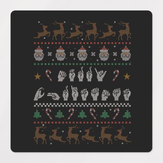 メリークリスマス – ASLアメリカ手話II ラベル (デザイン1)