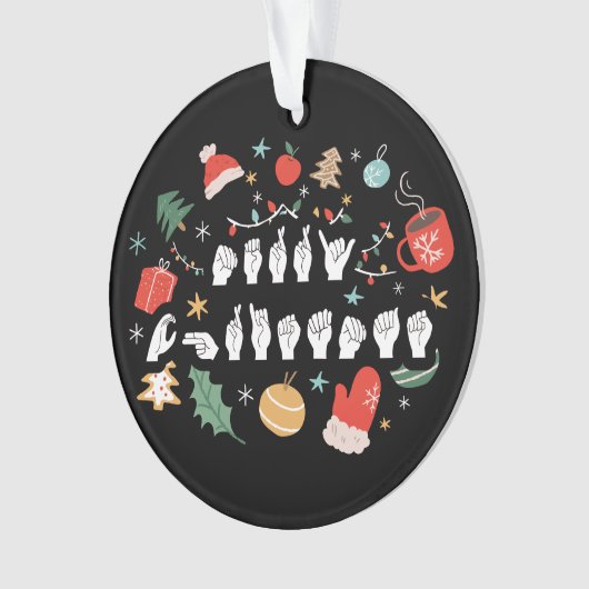 メリークリスマス – ASLアメリカ手話III オーナメント (正面)