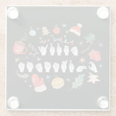 メリークリスマス – ASLアメリカ手話III ガラスコースター (裏面)