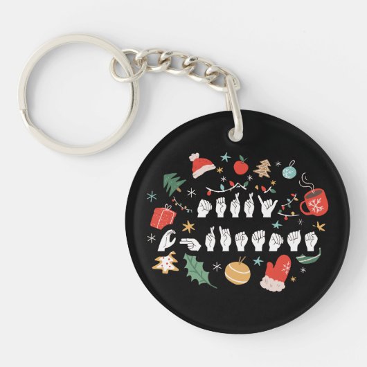 メリークリスマス – ASLアメリカ手話III キーホルダー (正面)