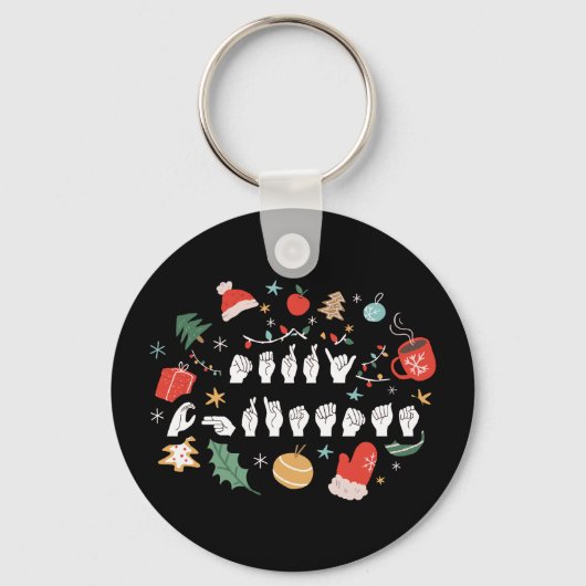 メリークリスマス – ASLアメリカ手話III キーホルダー (正面)