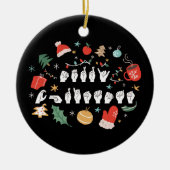 メリークリスマス – ASLアメリカ手話III セラミックオーナメント (正面)