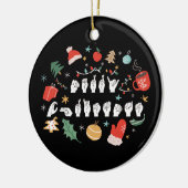 メリークリスマス – ASLアメリカ手話III セラミックオーナメント (左)