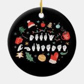 メリークリスマス – ASLアメリカ手話III セラミックオーナメント (裏面)