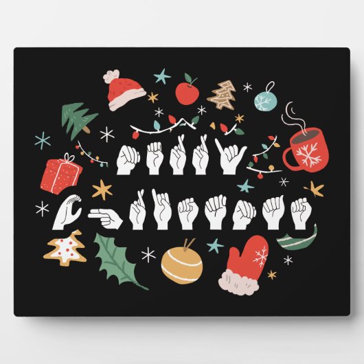 メリークリスマス – ASLアメリカ手話III フォトプラーク (正面)