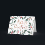 メリークリスマス | Chic Winter Sage Folids & Berry シーズンカード<br><div class="desc">魔法と祝フェスティバルの休日のシーズンと私たちのの休日のグリーティングカスタムカード。デザインは私たち自身の手摺り水色の葉の冬のセージの緑の葉タイポグラフィと赤のベリーボタニカルを備え、美しい金ゴールドの美しいブラシのスクリプトので"メリークリスマス"とカードの自然な葉のフレームを作成するために美しく配置フェイク。カードの内側には、グリーティングとミニマルなデザインパーソナライズされたと、グリーティングの周りに赤い果実が配置され独身のたセージの緑の葉の枝が備えられている。この冬のセージ緑の葉エレガントの植物性メリークリスマスグリーティングカードに含まれているすべてのイラストは、鳥類学によって手書きのオリジナルのアートワークである。あなたカスタマイズは自分の個人のデザインの好みに対して、文字のサイズ、文字の色、フォントおよびレイアウトを使用できる。</div>