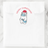 メリークリスマス COVID19 クラシック丸ステッカー ラウンドシール (バッグ)