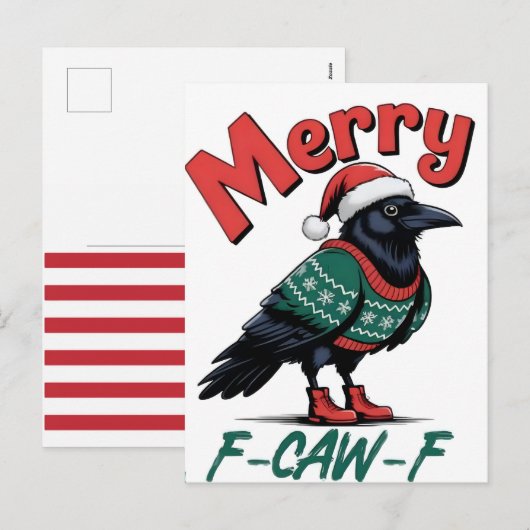 メリークリスマス、F-Caw-F チキン 2025 シーズンポストカード (正面/裏面)