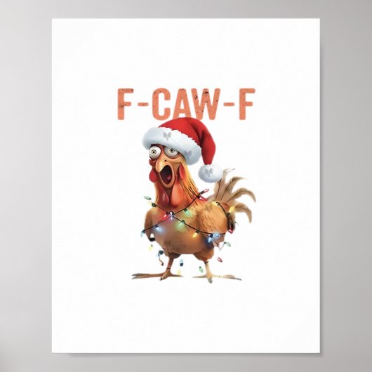 メリークリスマス F Caw F レトロなクールデザイン ポスター (正面)