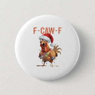 メリークリスマス F Caw F レトロ クール デザイン 缶バッジ