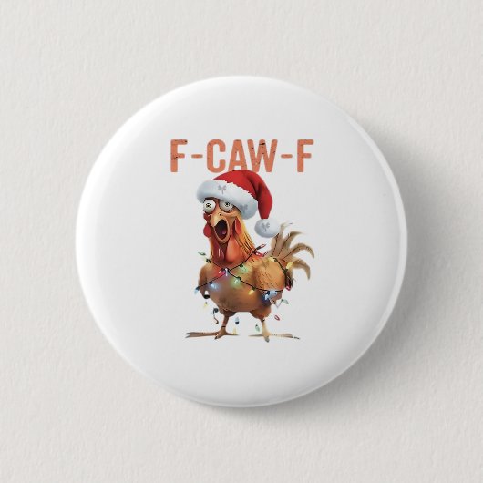 メリークリスマス F Caw F レトロ クール デザイン 缶バッジ (正面)