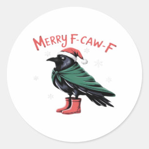 メリークリスマス F Caw F ヴィンテージ クラシック スタイル ラウンドシール