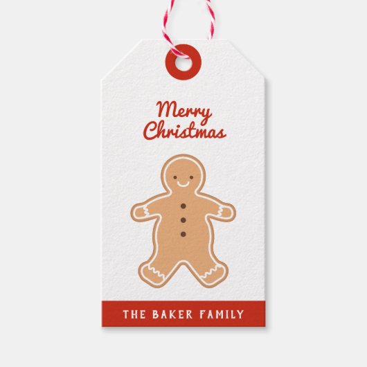 メリークリスマス | Gingerbread Cookieのギフトラベル ギフトタグ (正面)