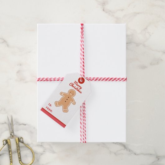 メリークリスマス | Gingerbread Cookieのギフトラベル ギフトタグ (より糸付き)