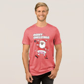 メリークリスマス – Groovy Santa Strut トライブレンドTシャツ (正面全面)