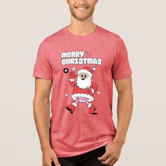 メリークリスマス – Groovy Santa Strut トライブレンドTシャツ (正面)