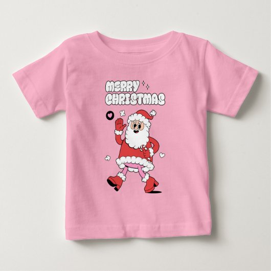 メリークリスマス – Groovy Santa Strut ベビーTシャツ (正面)