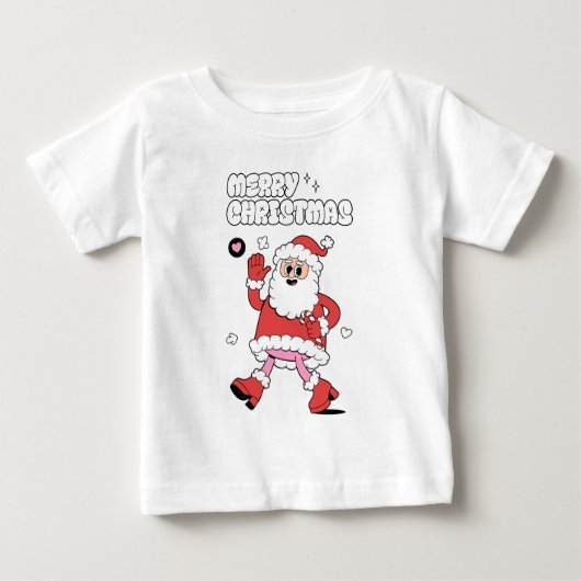 メリークリスマス – Groovy Santa Strut ベビーTシャツ (正面)