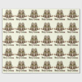 メリークリスマス、Labradoodleの子犬、元の芸術 ラッピングペーパー (フラット)