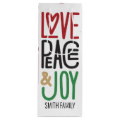 メリークリスマス | Love, Peace, and Joy，あなたの家族 ワインギフトバッグ (正面)