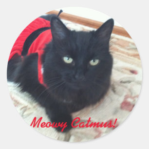 メリークリスマス- Meowy Catmus! 煙特色になること ラウンドシール