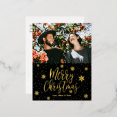 メリークリスマス | Photo Hoilday Greeting Foil Holi 箔シーズンポストカード (正面/裏面)