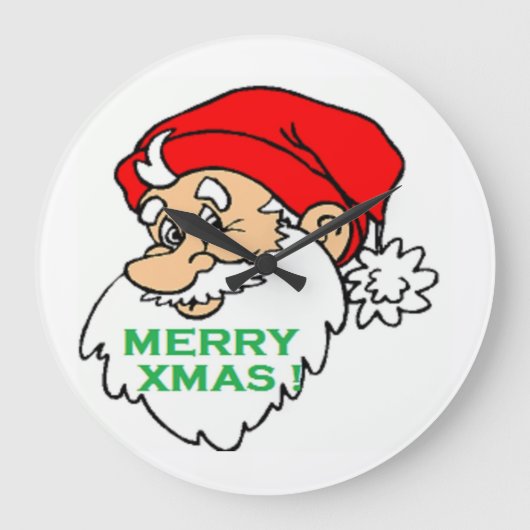 「メリークリスマス」 SANTA ラージ壁時計 (正面)
