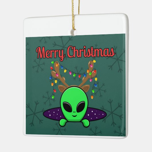 "メリークリスマス" UFOエイリアンオーナメント セラミックオーナメント (左)