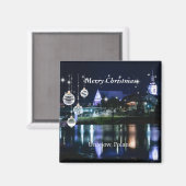 メリークリスマス – Unijow, Lodz，ポーランド マグネット (正面/裏面)