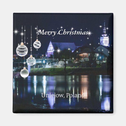 メリークリスマス – Unijow, Lodz，ポーランド マグネット (正面)