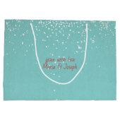 メリークリスマス – X-masガールドッグ編集可能文字オン ラージペーパーバッグ (裏面)