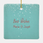 メリークリスマス – X-masクマと編集可能文字 セラミックオーナメント (裏面)