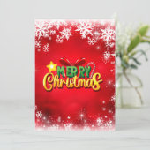 メリークリスマス Xmas 赤 緑 金 ホリデー 愛 招待状 (スタンド正面)