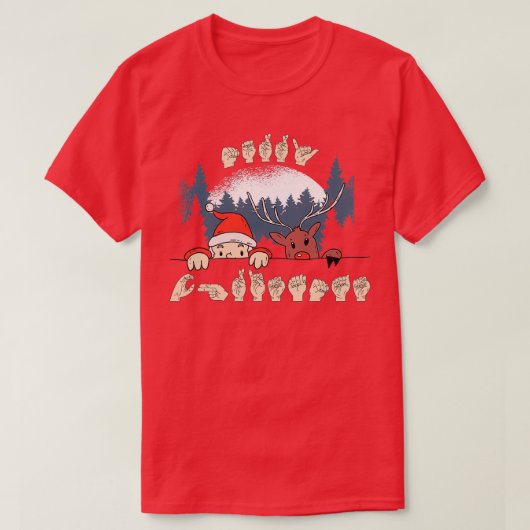 メリークリスマスASL 1 Tシャツ (デザイン正面)
